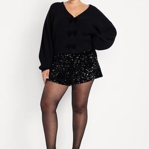 Old Navy Black Sequin High Waist Shorts